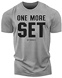 Squat Bench Deadlift Workout Shirt for Men Funny Gym Lifting Motivational Saying (10. One More Set Grey)