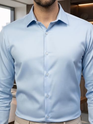 Image of DEELMO Combo of Men's Stylish Solid Satin Casual Shirt for Men Full Sleeves| Poly Satin Silk Shirt Pack of 2