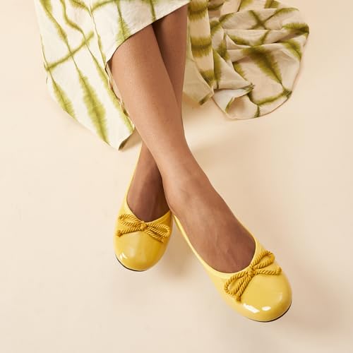 Image of C.Paravano Block Heels | Pumps Shoes Women | Women's Pumps | Chunky Heels for Women(Yellow,5)