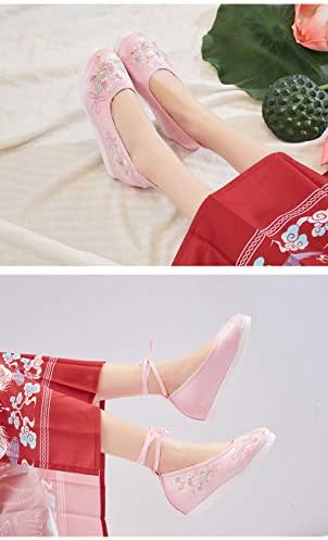 TIANRUI CROWN Spring and Autumn Women's Embroidered Cloth Shoes Hanfu Shoes Ancient Costume Stage Shoes Single Shoes (9,Pink) | Image 5