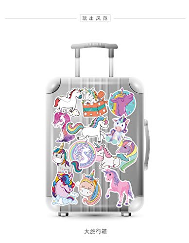 CHNLML Cool Sticker 50pcs Random Music Film Vinyl Skateboard Guitar Travel Case Sticker Door Laptop Luggage Car Bike Bicycle Stickers(Not Random) (Cute Unicorn) - Thumbnail 3