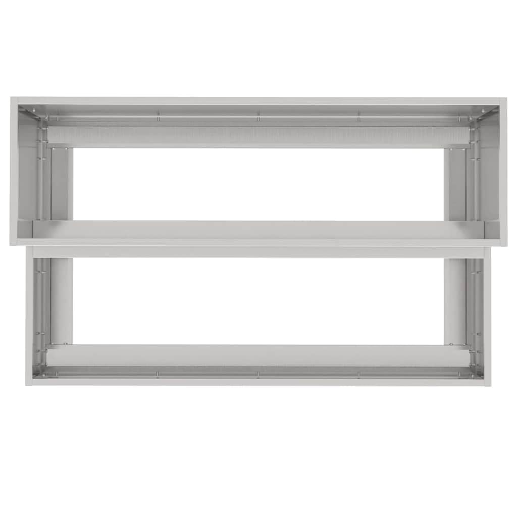 Maceta de metal para jardín, 100 x 60 x 45 cm, rectangular de acero inoxidable para jardín, terraza y patio, maceta robusta en plata con diseño moderno y fácil montaje