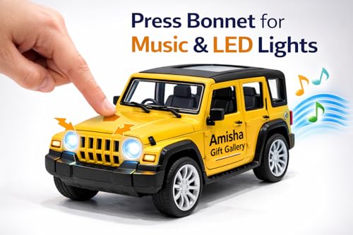 Image of Thar Roxx Metal Light and Sound Toys Cars Diecast Toy Car for Kids 1:36 Scale Model Metal Pull Back Sports Car Boys