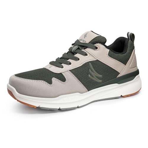 Walking Shoes for Men with Arch Support - Orthopedic Comfortable Sneakers for Plantar Fasciitis - Breathable Non Slip Shoes for Flat Feet & Pain Relief (Olive, 10.5)
