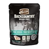 Merrick Backcountry Grain Free Gluten Free Premium Wet Cat Food, Chicken and Trout Recipe Cuts With Gravy - (Pack of 24) 3 oz. Pouches