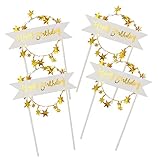 OFFSCH Birthday Cake Topper Decor 4pcs Light up Cake Garland Inserts Led Flashing Lights