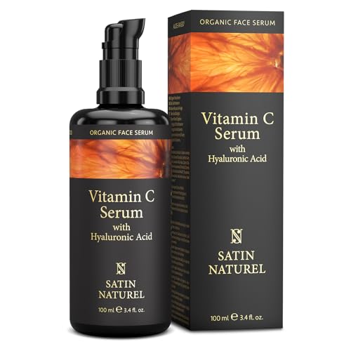BIO Vitamin C Serum Gesicht 100 ml - Vitamin C hochdosiert auf Bio Aloe Vera Basis mit Hyaluron – Skincare Vegan - Gesichtspflege, Augenringe entfernen, Anti Aging - Naturkosmetik - Satin Naturel 2 BIO Vitamin C Serum Gesicht 100 ml - Vitamin C hochdosiert auf Bio Aloe Vera Basis mit Hyaluron – Skincare Vegan - Gesichtspflege, Augenringe entfernen, Anti Aging - Naturkosmetik - Satin Naturel