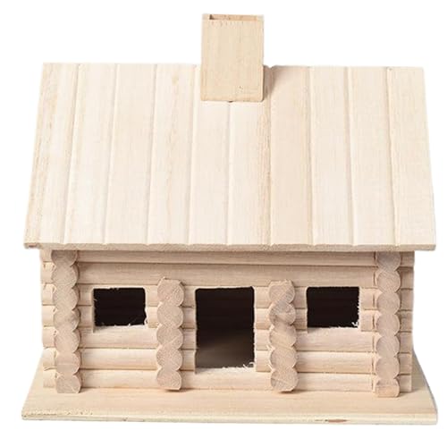 Kit de cabane en rondins, kit de cabane en rondins 7, 7 x 5, 9 x, 3 '', à Oiseaux en Paulownia Respirante et transmettant la lumière, Maison à Oiseaux en Bois Poli Lisse Suspendre pour o