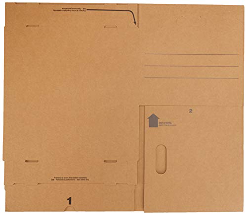 Image of Amazon Basics Moving and Storage Boxes with Handles and Lift-Off Lids, Medium, 19 inch x 14.5 inch x 15.5 inch, Brown, 10-Pack