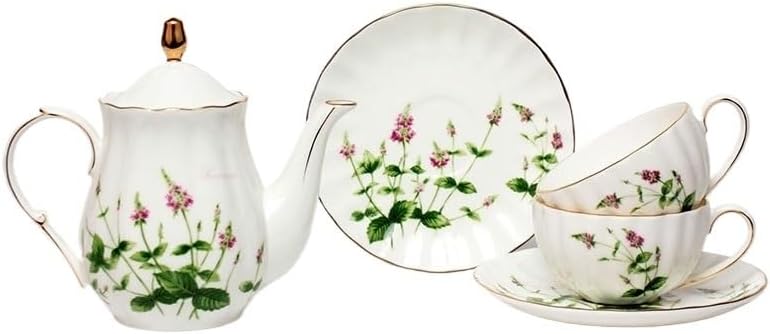 Bone China Coffee Pot Restaurant Afternoon Tea Cups Saucers Ceramic Flasks Sets Water