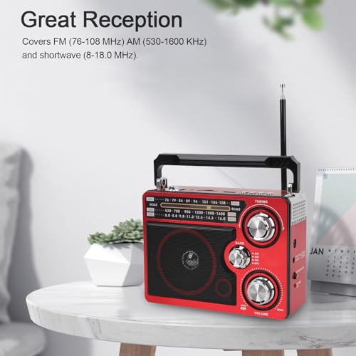 Image of Zunate Full Band Portable Shortwave Radio, AM FM SW LW World Band Radio DSP Good Reception Radio, Shortwave Radio with Best Reception, Long Telescopic Antenna for Home Kitchen Outdoor