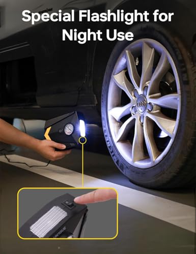 Image of Portable Digital Tire Inflator Air Compressor with LED Display, 150 PSI Rechargeable Cordless Air Pump,Pressure Inflator for Car & Sports Balls Multiple Nozzles and USB Charging Cable (BIG PUMP NEW)