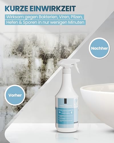 Planet Sensitive® - 5L alkoholfreies Desinfektionsmittel für Flächen, Oberflächen, Hände & Haut | Wirksam gegen Bakterien, Viren, Pilze, Sporen, Schimmel & entfernt Gerüche | Basisch | Kanister
