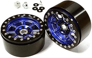 Integy RC Model C26646BLUE 2.2 Size Billet Machined Alloy 8 Spoke Wheel (2) w/Hex for 1/10 Scale Crawler