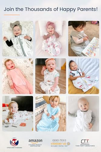 Image of TotAha Light Sleep Sack, Stretchy, Soft, Cozy Wearable Blanket Sleep Bag with 2-Way Safe Zippers for 0-6-12-24 Months 0.5 TOG