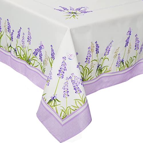 Lavender Tablecloth Rectangle 60 x 84 Light Purple Floral Tablecloth Table Cover Elegant Country French Style Table Cloths