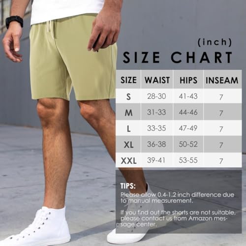 Lkrhzevg Men's Casual Shorts Elastic Waist Drawstring Lightweight Outdoor Summer Beach Shorts with Pockets Hiking Shorts-M Black - Image 7