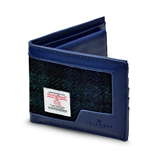 Islander Men's Wallet Harris Tweed & PU Leather (Classic, Black Watch, 4.33'x3.74'x0.98')4