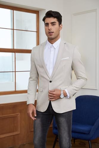 Wangyue Casual Blazer for Men Slim Fit Lightweight Jacket Casual Sport Coat One Button Suit Jacket for Wedding Business3
