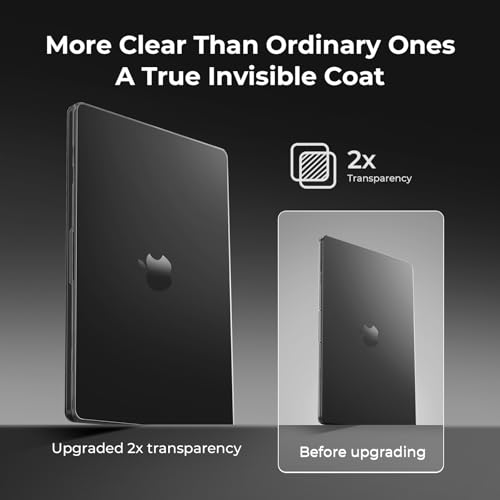 Image of EooCoo Case Compatible with MacBook Pro 14 inch M5 2026-2021 M4 M3 M2 M1 Pro /Max Chip, Hard Shell Cases with Keyboard Cover, Screen Protector - Crystal Black
