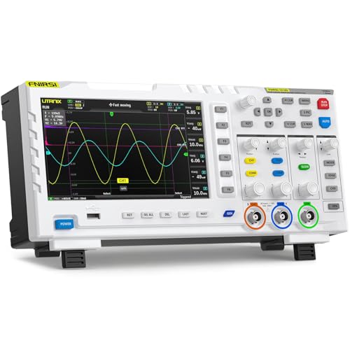 FNIRSI 1014D Osciloscopio Digital 2 en 1, Generador de Señales DDS, 2 Canales, Ancho de Banda de 100 MHz, Frecuencia de Muestreo de 1 GSa/s, 1 GB de Almacenamiento Integrado.