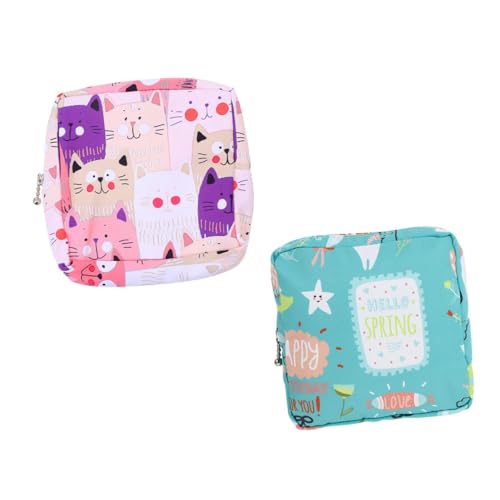 BIUDECO 2 piezas Bolsa Almacenamiento Compresas Sanitarias con Cremallera Portátil para Toallas Femeninas y Pequeños Objetos Diario