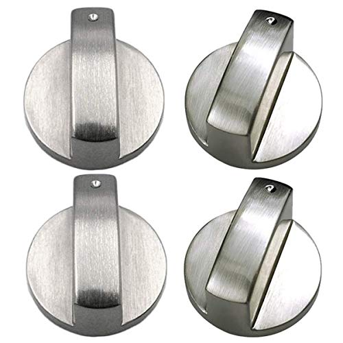 Lot de 4 boutons de contrôle en métal pour cuisinière, cuisinière et plaque de cuisson Cover
