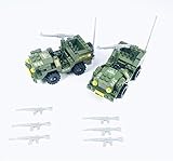 General Jim’s WW2 US Army Military Willy's Vehicle Truck Building Blocks Toy Brick Set (Set of 2...