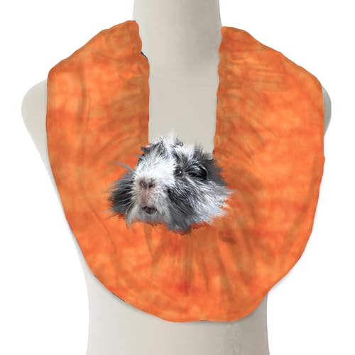 Bonding Scarf for Small Pets | Perfect for Guinea Pigs, Rats, Chinchillas, Hedgehogs, Ferrets, Puppies, Kittens, & More! (Orange Tiedye)
