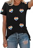Pride Shirts Women Rainbow Graphic Tees Gay Pride T-Shirt LGBT Short Sleeve Tops