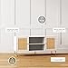 Nathan James Mina Modern TV Stand, Entertainment Cabinet, Console with a Natural Rattan Storage Doors, Finish Brass Accents for Living Media Room, Matte White/Gold