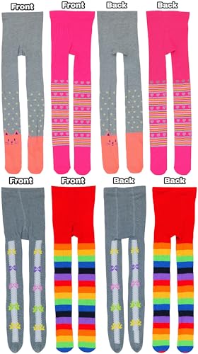 ToBeInStyle Girls' Pack of 6 Full Length Footed Winter Knit Acrylic Uniform Tights3