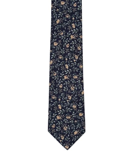 Image of BELLUNO Men's Cotton Floral Skinny Tie, 2.5 inch Width, with Gift Box