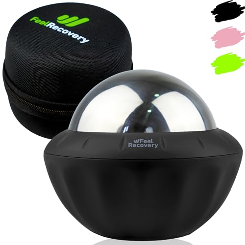 Bola de Masaje Muscular Efecto Frío y Calor con Pelota de Metal y Gel 8cm Ø - Rodillo Masajeador Manual RollOn para Crioterapia, Relajación, Bienestar, Anticelulítico, Fascia, Espalda y Pies