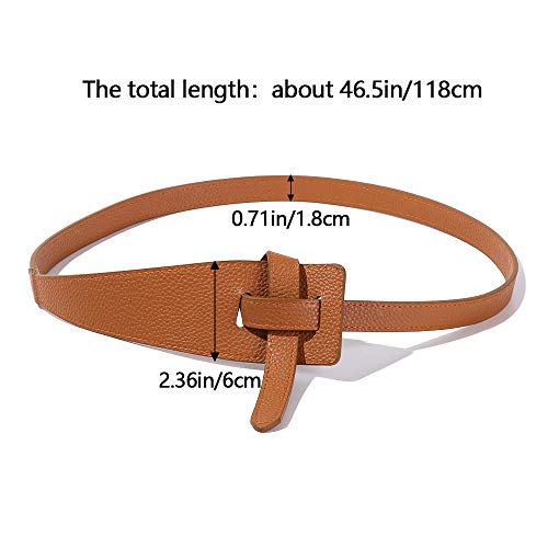 HomeSoGood 2pcs Ladies Belt Leather Belt Leather Tie Belt Knot Wide Belt Is Suitable For Jeans And Pants Jacket Dress4