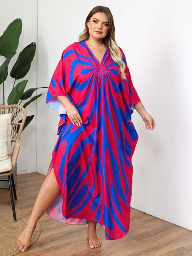 Image of Kaftan Dress for Women - Plus Size Caftan Maxi Beach Dress Moo Moos Loungewear, Swimsuit Cover Up for Beach, Pool or Vacation