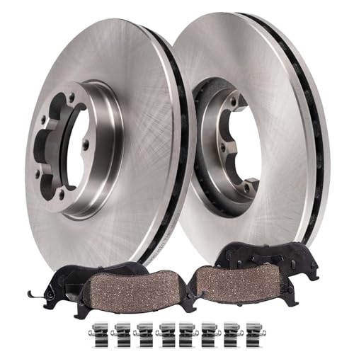 Image of Detroit Axle - Front Brake Kit for 2020-2024 Ford Transit-350 HD, Brake | Rotors Ceramic Brake Pads with Hardware 2021 2022 2023 Replacement 12.13 inch inch Rotor