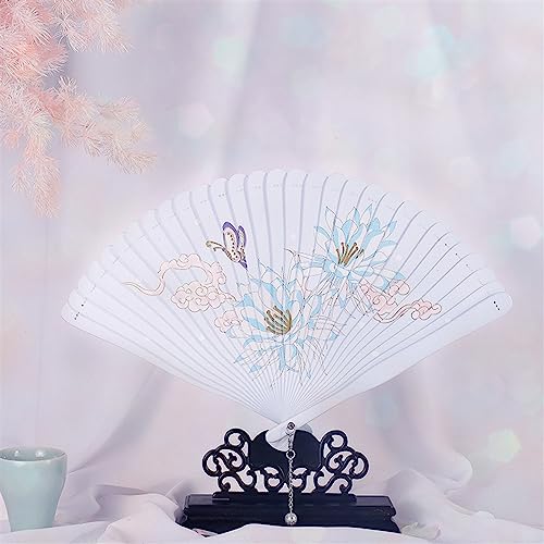 Ventilateur pliant en bambou avec sac cadeau pour decoration