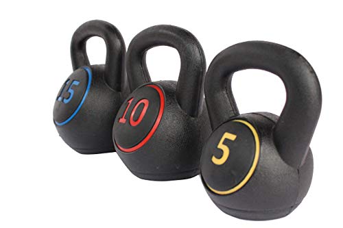 KKB Sport 3pce Kettlebell Weight Set with Stand for Cross Training, MMA Training, Home Exercise - 5, 10 & 15lbs (2.2kg, 4.5kg & 6.8 kg) - Image 3