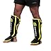 Sanabul Essential Kickboxing Shin Guards with Hook & Loop Straps Shin Pads for MMA Muay Thai and Martial Arts