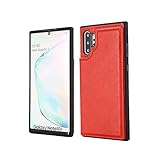 【 Antimam 】対応Galaxy Note10 Plus/docomo SC-01M/au SCV45用 ケース 手帳型 財布型 新型 全面保護 耐衝撃 擦り傷防止 軽量 落下保護 手帳型 ケース（レッド）サムスン ギャラクシー ノート10+ PU革 背面 IC カード 収納 スタンド機能 ケース note10plus赤色