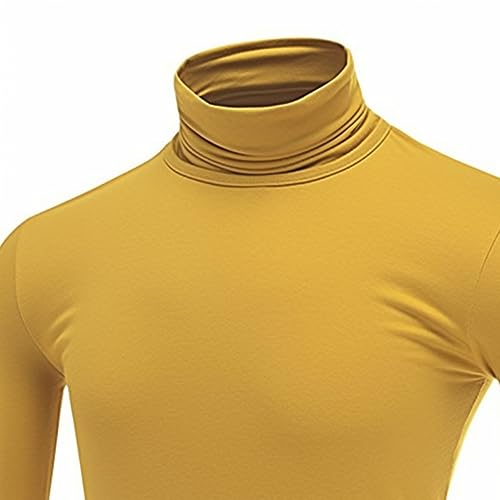 SALNIER Men Basic Turtleneck Slim Fit Long Sleeve Pullover Top Solid Thermal Knitted T Shirt Sweaters Soft Lightweight Shirt3
