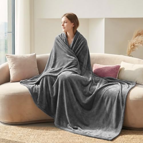 CozyLux Kuscheldecke Flauschig Decke 220x240 cm Grau – Ansicht 2