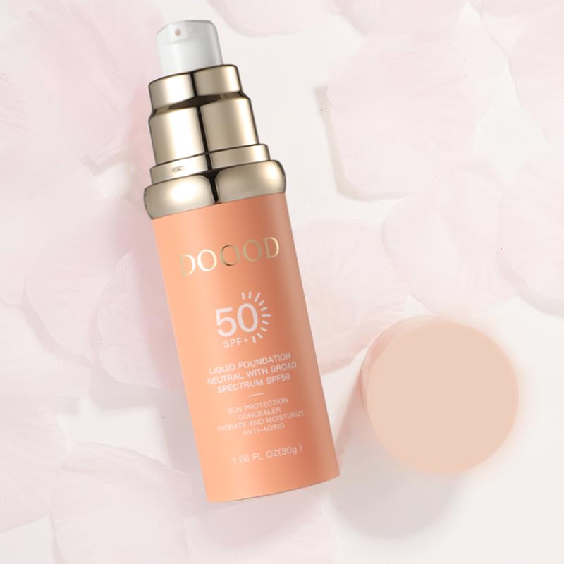 4-in-1 Bionic Liquid Foundation - Suitable for Workout, Sports - BB cream- Waterproof and sweat Dance - Hydrating - Medium Spectrum - Multi-effect sunscreen SPF 50 Sun Protection