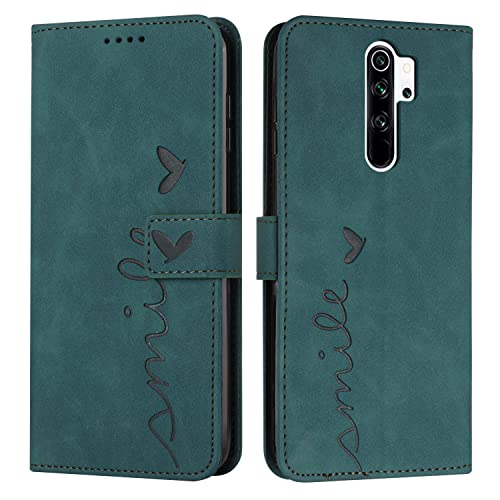 Cover per Xiaomi Redmi Note 8 PRO Flip Libro Libretto Custodia per Note 8 PRO Protezione Completa Slot per Scheda Funzione di Supporto verde pelle sintetica