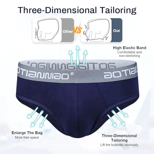 Image of GUSTAVE 3 Pack Men's Underwear Briefs - Comfort-Fit Spandex & Fiber Blend Men Underwear Elastic Waistband Seamless,Skin-Friendly Size 2XL for 35-39 inch Waist