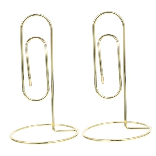 Generic 2pcs Metal Memo Clip Desktop Note Holder Stylish Card Holder with Clip for Table Photo Stand Office Accessory for Events and Business Meetings