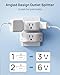 TROND Multi Plug Outlet Extender 2 Pack - Electrical Wall Splitter, 3 Way Angled Wall Outlet Adapter, Cruise Essentials, ETL Listed, Small Multiple Plug Expander for Bathroom Kitchen Office, White
