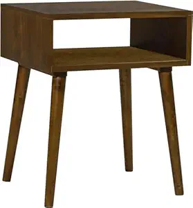 carpentray Wooden Bedside Table for Bedroom/Nightstand | Wooden Nightstand Lamp Table with 1 Drawer (Without Drawer)