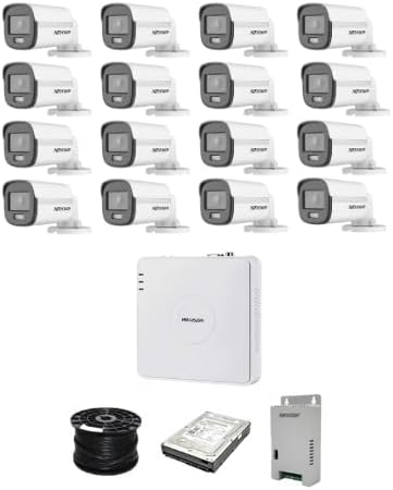 Hikvision 16 Channel 1080p ColorVu Kit With Audio Cameras - 1TB - 100M RG59